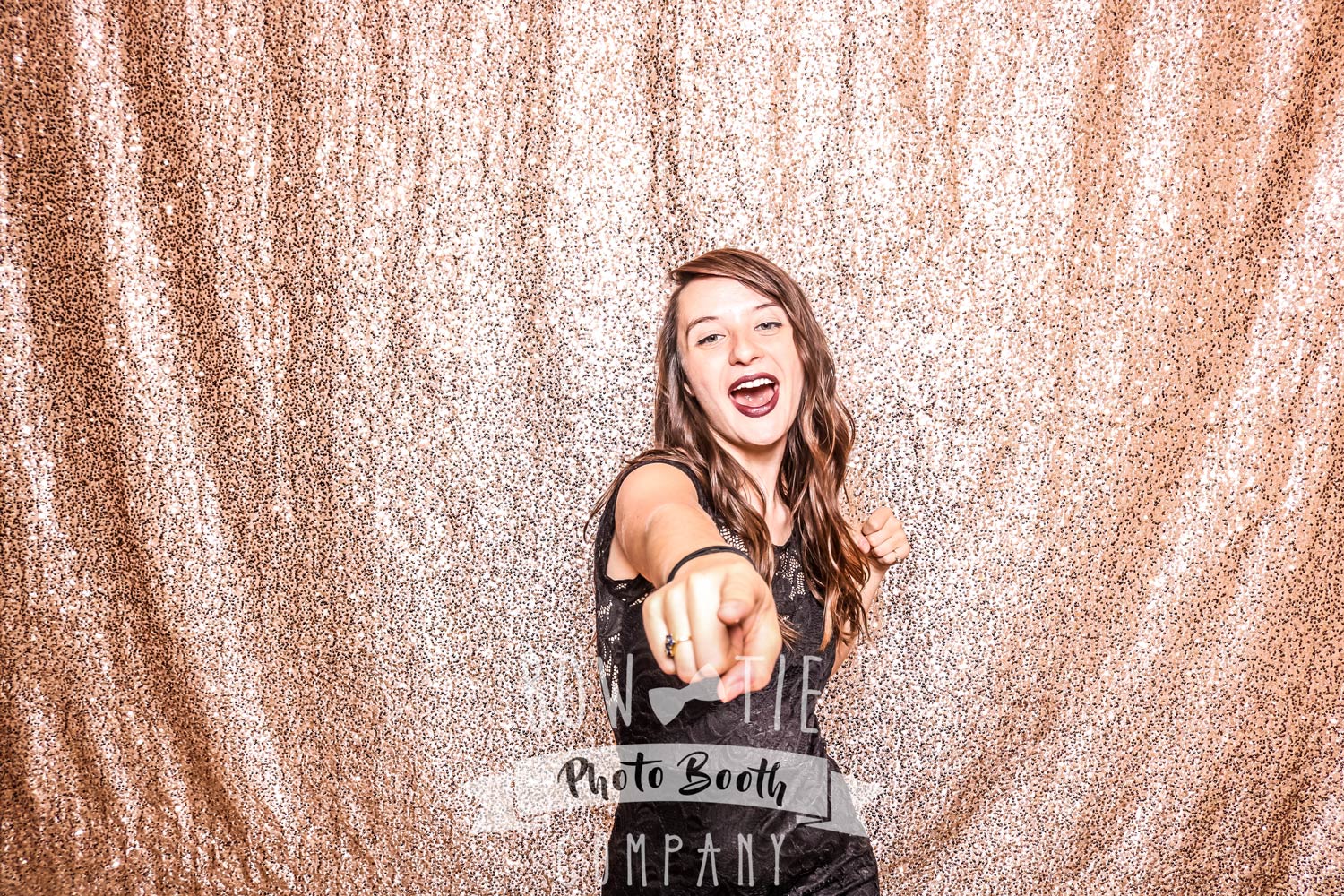 Buffalo Photo Booth Backdrop with Champagne colored sequins