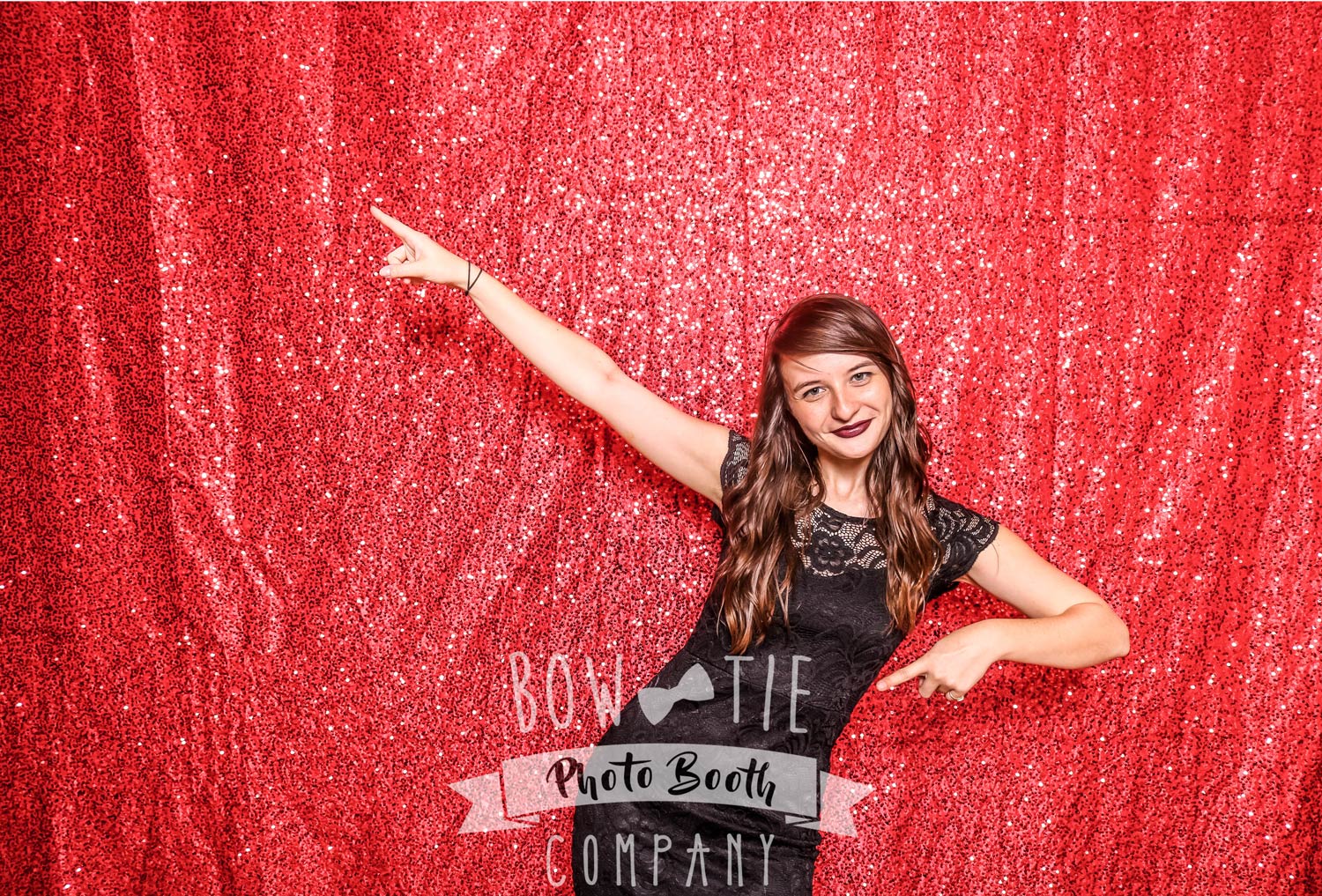 Red Sequin photo booth backdrop for Buffalo events