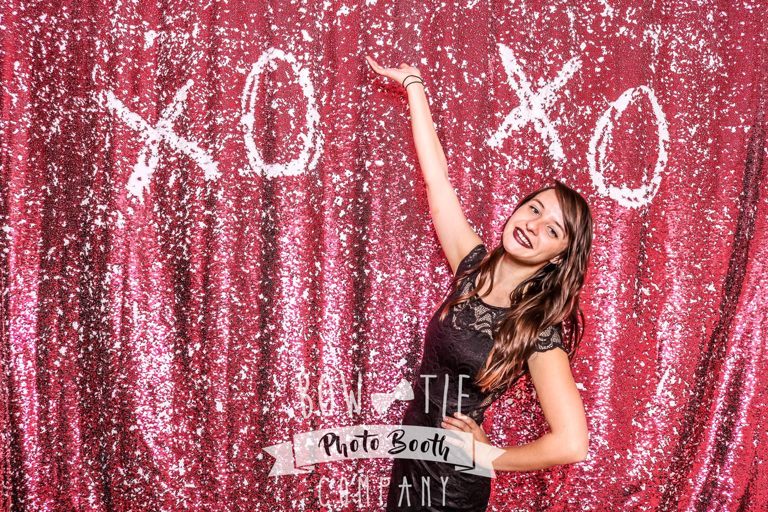 White and Pink Sequin Backdrop for Buffalo Photo Booth Rental